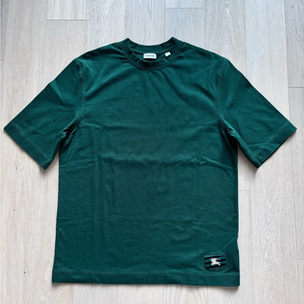 Burberry Men’s Green Cotton jersey T-shirt Size Small Oversized - Picture 1 of 6